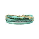 Bracelet 2 tours Solea Turquoise malachite, agate verte