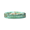 Bracelet 2 tours Solea Turquoise tourmaline bleue, émeraude