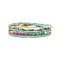 Bracelet 2 tours Solea Turquoise rubis zoïste