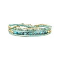 Bracelet 2 tours Solea Turquoise tourmaline bleue, turquoise
