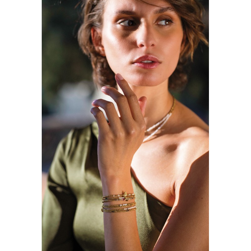 Bracelet Aniata coquillage doré et rubis zoïste