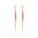 Boucles d'oreilles Solea rubis, cristal rose, tourmaline rose