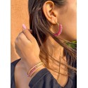 Bracelet 2 tours Solea Nude jade rose, mica violet
