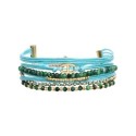 Bracelet mulit-rangs Samsara agate verte