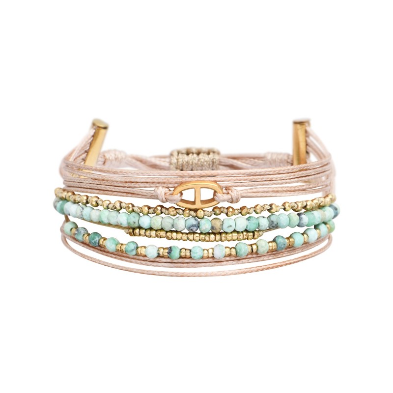 Bracelet mulit-rangs Samsara émeraude du Brésil