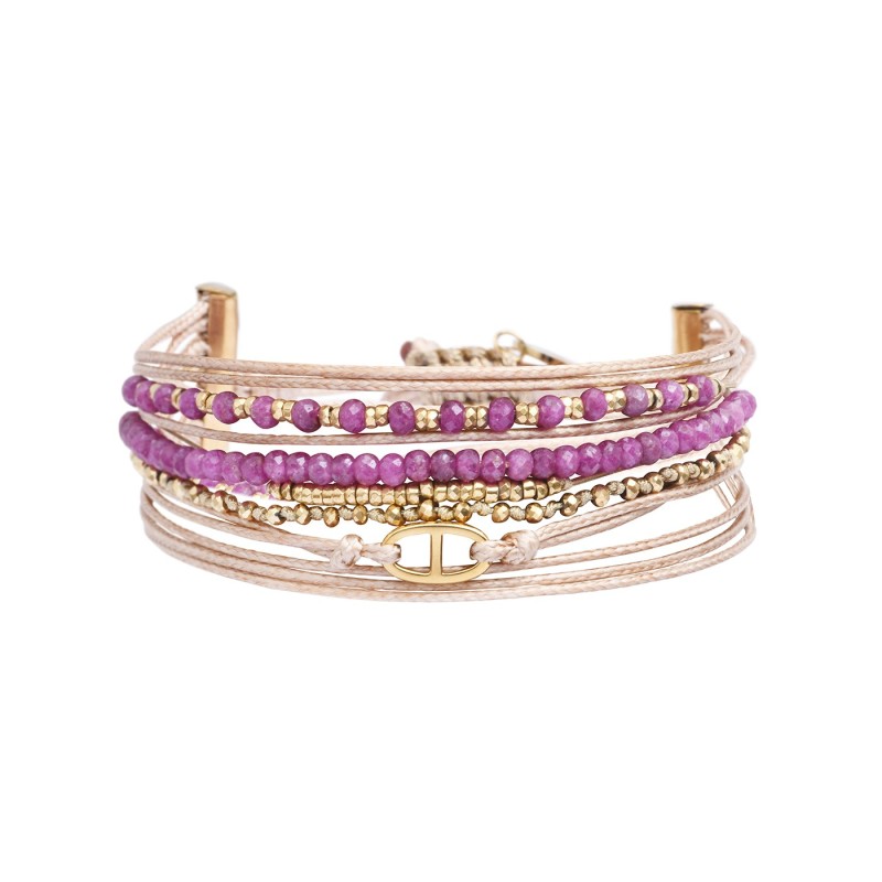 Bracelet mulit-rangs Samsara rubis