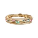 Bracelet RIM nude 2 Tours Tourmaline Bleue et Rose, Turquoise Africaine