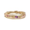 Bracelet RIM nude 2 Tours tourmaline rose, pierre de lune et rubis