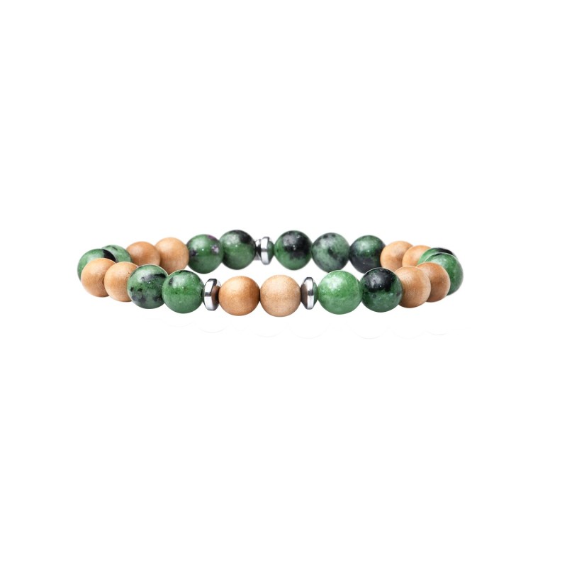 Bracelet Mika wood Épidote