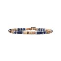 Bracelet Leo élastique jaspe paysage et lapis lazuli