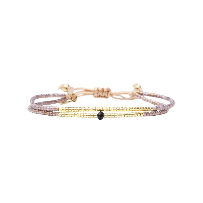 Bracelet Dream gold and grey Ambre