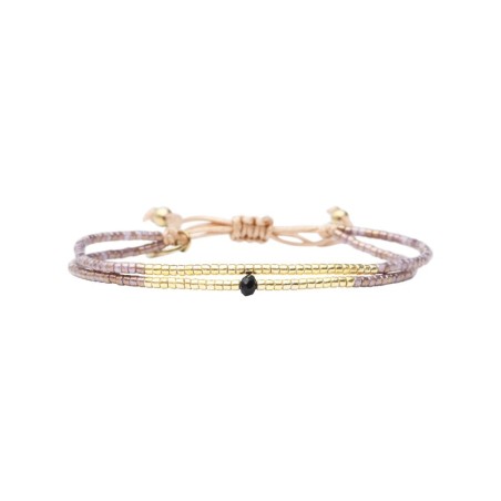 Bracelet Dream gold and grey Ambre