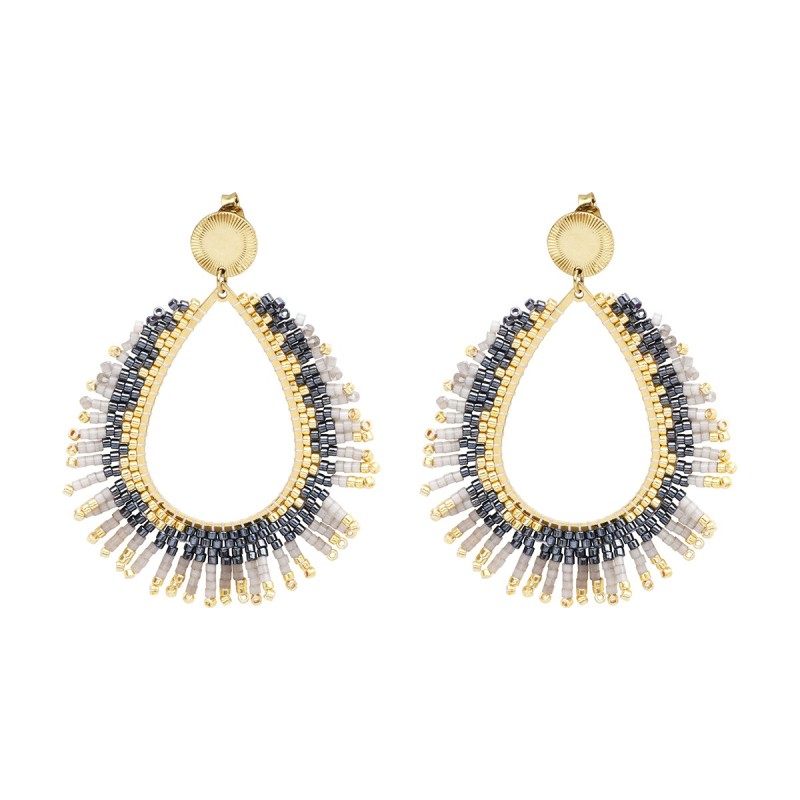 Paire de boucles d'oreilles Maya Semi-lunaire