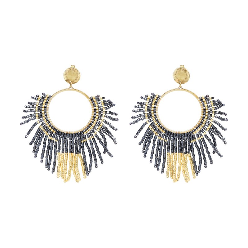 Paire de boucles d'oreilles Isla Semi-lunaire
