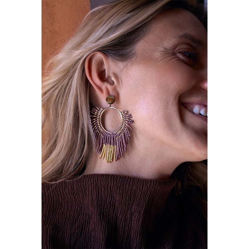 Paire de boucles d'oreilles Isla Bronze couture