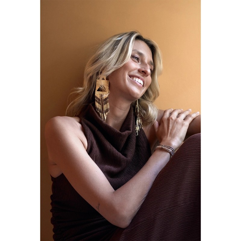 Paire de boucles d'oreilles Serena Bronze couture