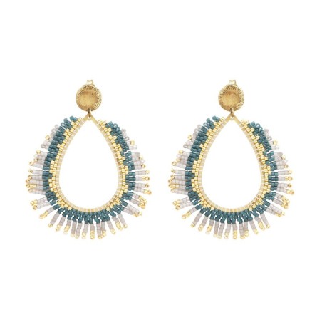 Paire de boucles d'oreilles Maya Émeraude touch