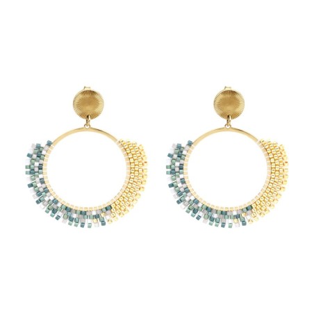 Paire de boucles d'oreilles Tal Émeraude touch