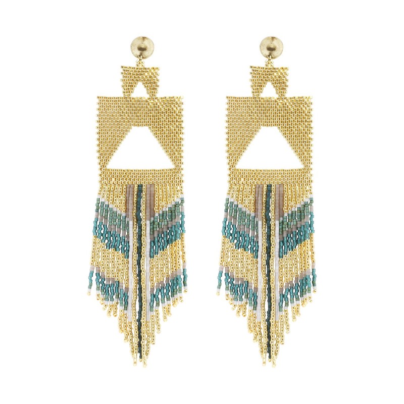 Paire de boucles d'oreilles Serena Émeraude touch