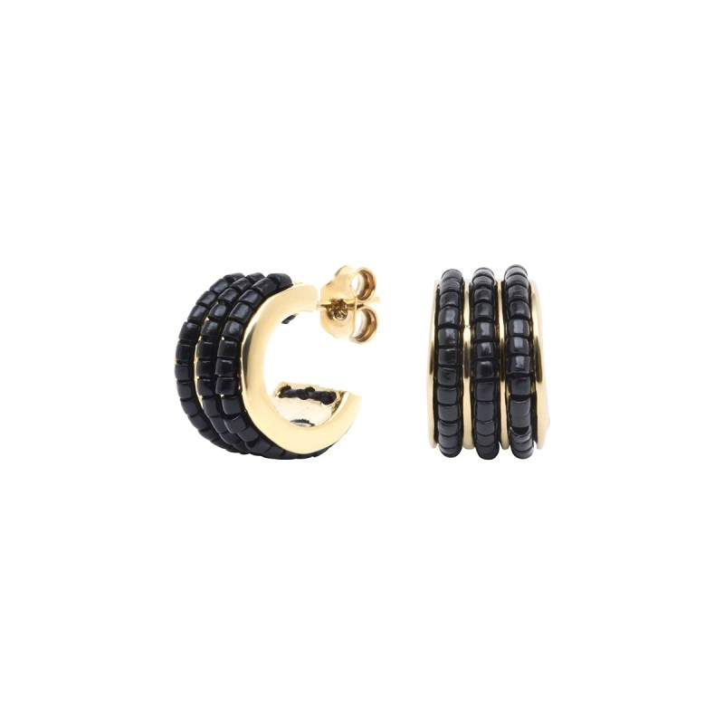 Paire de boucles d'oreilles Sélène Black édition