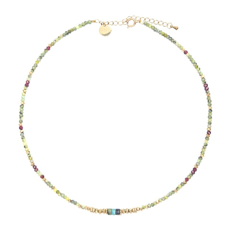 Collier Rim Tourmaline Verte & Grenat naturel