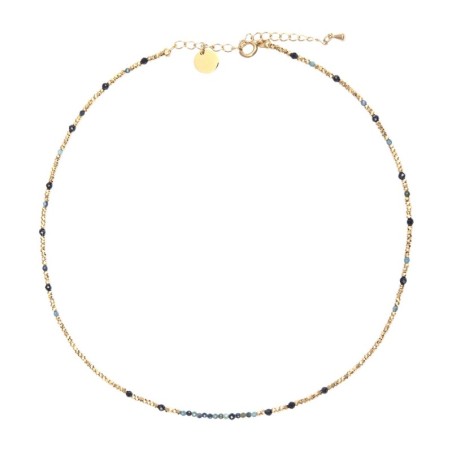 Collier Sarah Tourmaline bleue & Spinelle noire