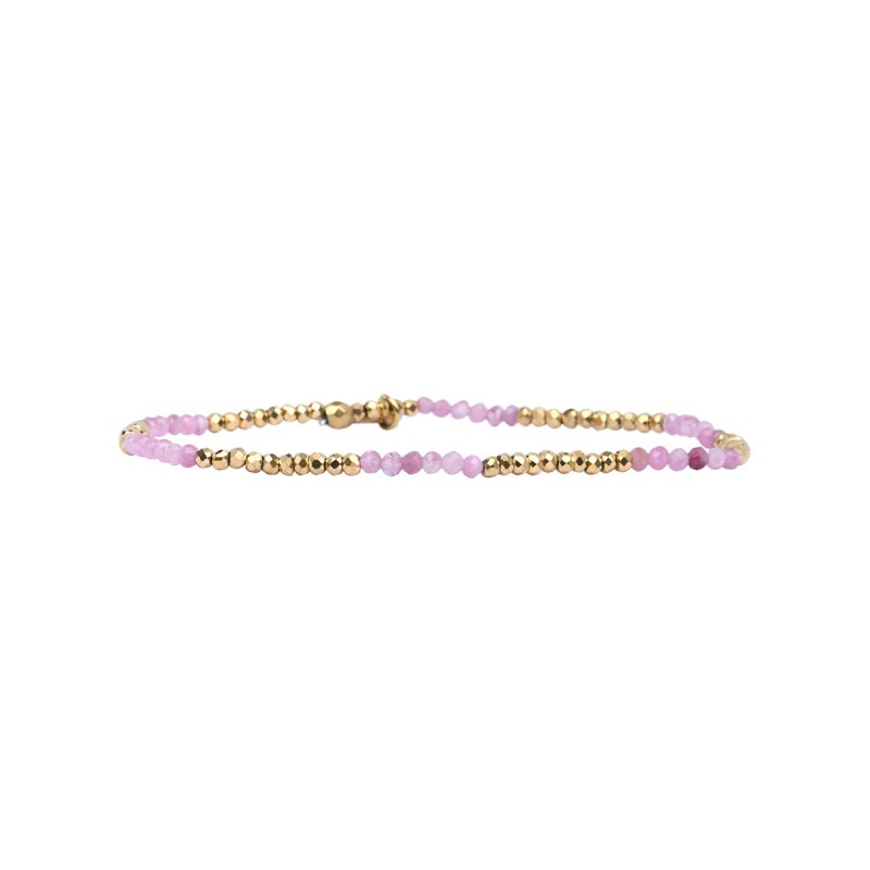 Bracelet Sarah élastique Tourmaline rose