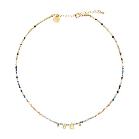 Collier Gabrielle Tourmaline bleue & Spinelle noir