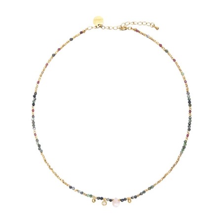 Collier Gabrielle Tourmaline Verte & Grenat naturel