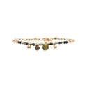 Bracelet Gabrielle  Tourmaline bleue & Spinelle noir
