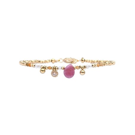 Bracelet Gabrielle  Tourmaline jaune & Cristal