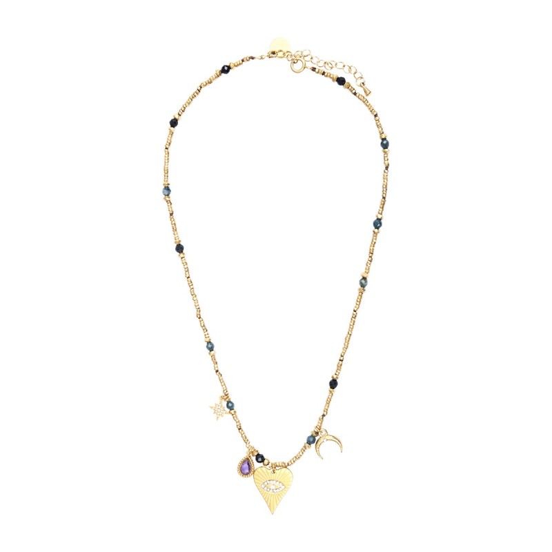 Collier Lucky charms Tourmaline bleue