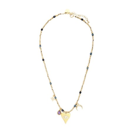 Collier Lucky charms Tourmaline bleue