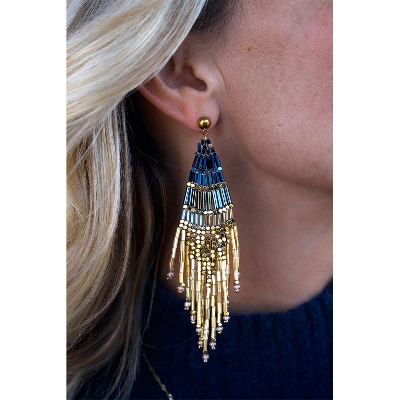 Paire de boucles d'oreilles Marylin Gris