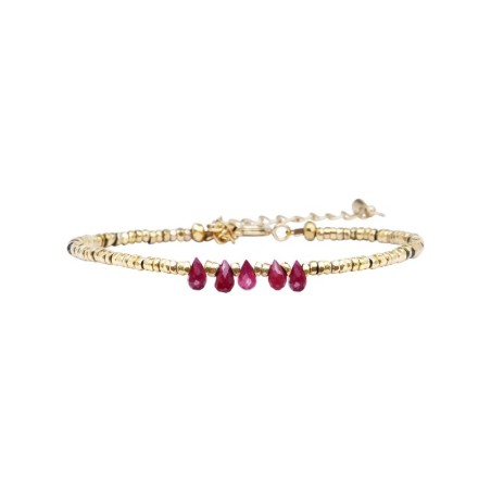 Bracelet Samarcande saphir rouge vif