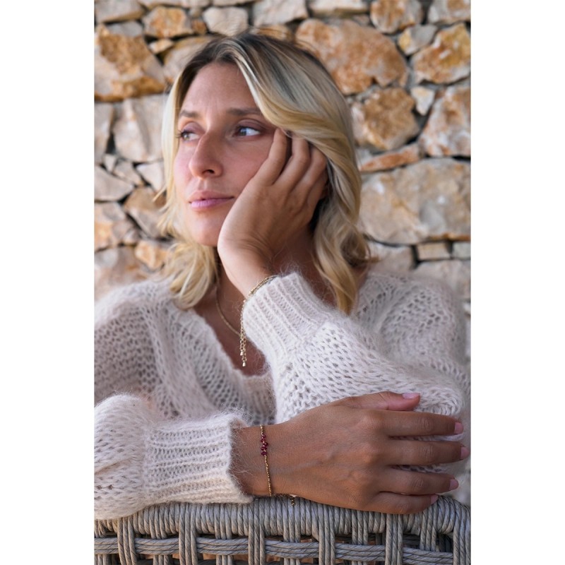 Bracelet Samarcande saphir rouge vif