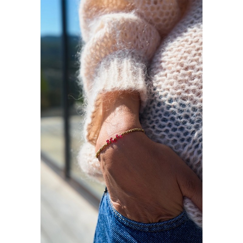 Bracelet Samarcande saphir rouge vif