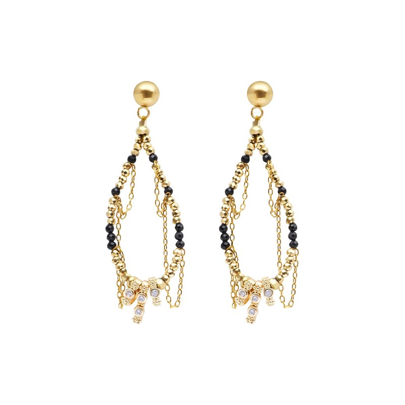 Boucles Camelia Spinelle noir