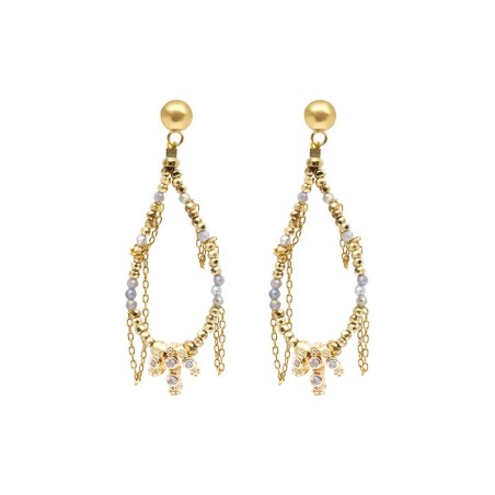 Boucles Camelia Labradorite