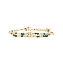Bracelet 2 rangs Camelia Spinelle vert