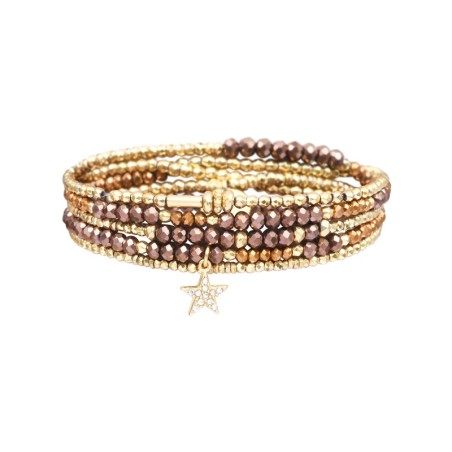 Bracelet 5 Tours Gaby Cristal bronze
