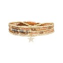 Bracelet 5 Tours Gaby Cristal bronze et camel