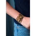Bracelet 5 Tours Gaby Cristal bronze et camel