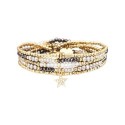 Bracelet 5 Tours Gaby Cristal blanc & gris