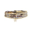 Bracelet 5 Tours Gaby Cristal bronze & gris