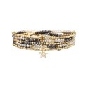 Bracelet 5 Tours Gaby Cristal blanc & gris