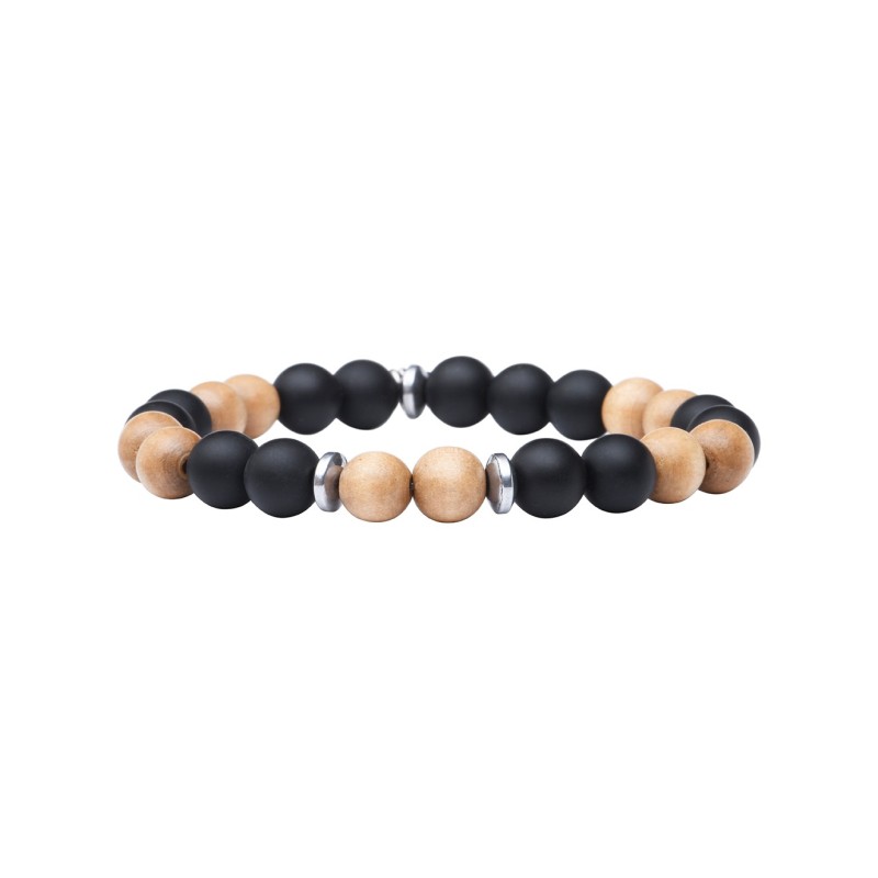 Bracelet Mika onyx Bois de rose