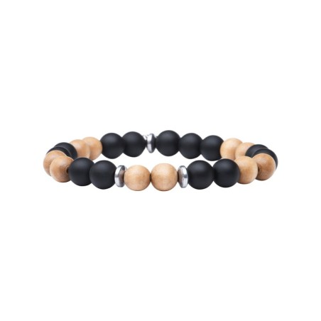 Bracelet Mika onyx Bois de rose