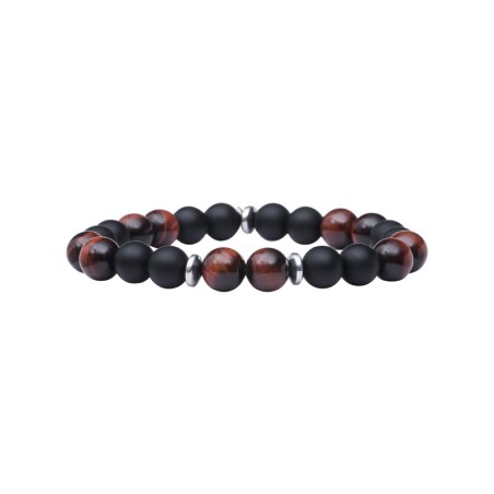 Bracelet Mika onyx Œil de Tigre rouge