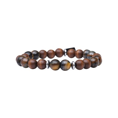 Bracelet Mika wood Œil de Tigre Bleu